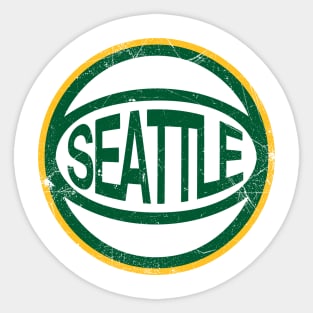 Seattle Retro Ball - White Sticker